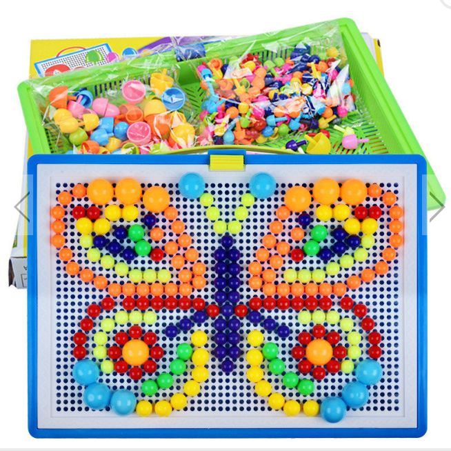 New Educational Creative Mosaic Toy Peg Board with Nails set for