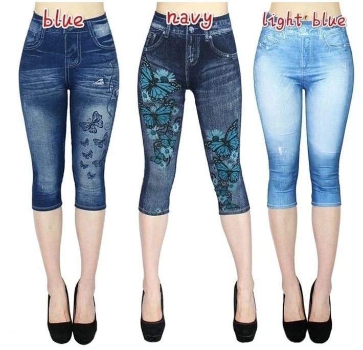 Stretch Denim Leggings Plus Size