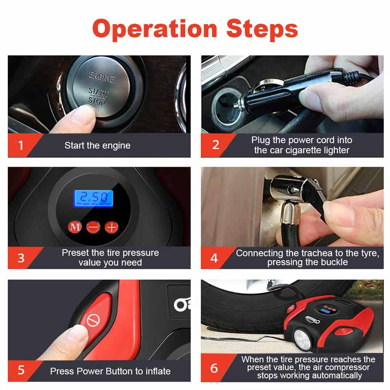 Tripleclicks Com Oasser Portable Air Compressor Tire Inflator