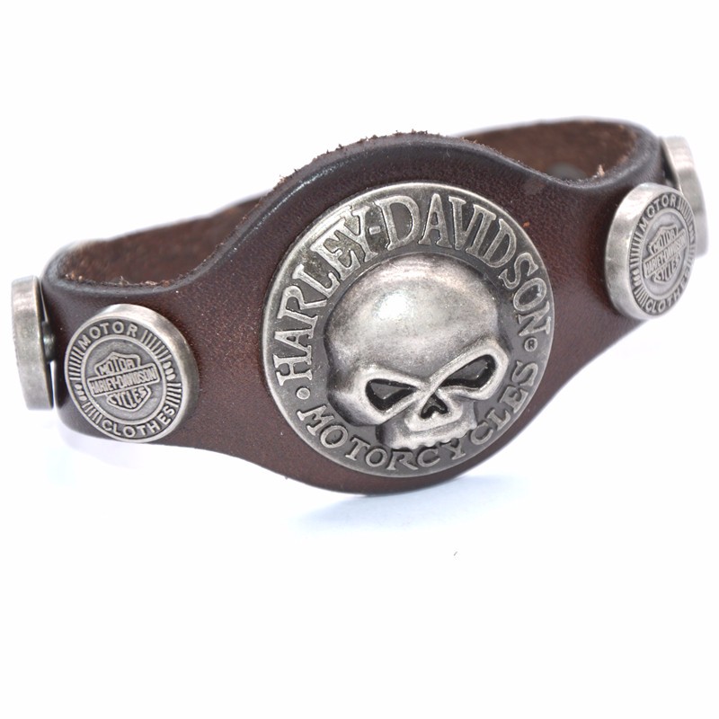 HARLEY DAVIDSON Men's Leather Bracelet