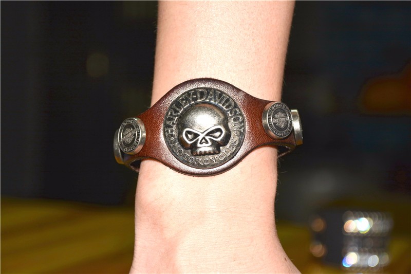 HARLEY DAVIDSON Men's Leather Bracelet